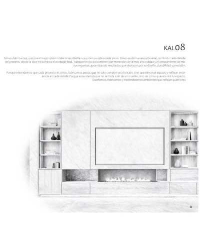 Mueble de Salón Premium Panelado con Chimenea Kálida 08 - Franco Furniture