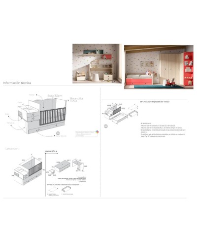 Cuna Convertible Bicama Plus Bamboo - Ros - Ros